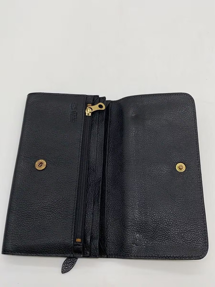 IL BISONTE Long Wallet Leather Black Men's
