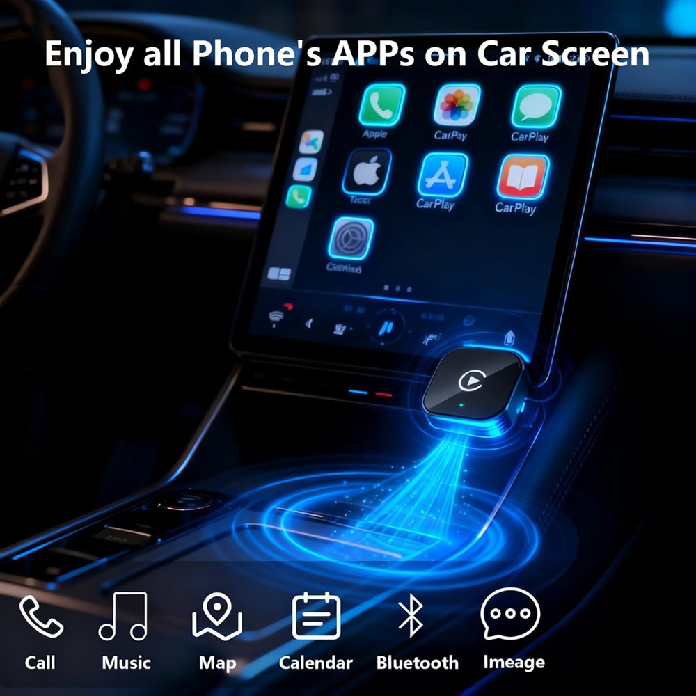 USB Wireless Carplay Adapter For iPhone Android Wireless Dongle Plug ＆ Play 2025