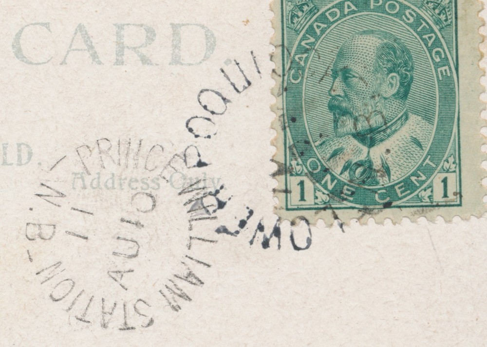 Lower Poquiock, NB- 1911 Split Ring Cancel on Postcard