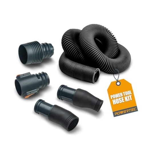 Power Tool Hose Kit with 10’ Vacuum Hose, 2 Quick Change Adapters & Threaded