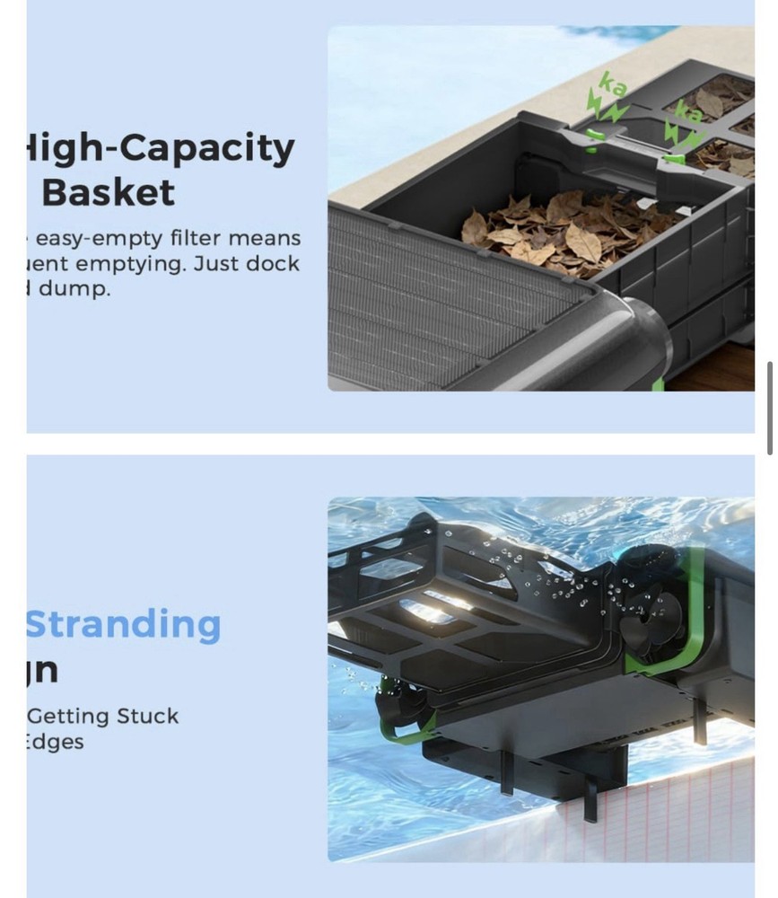 Solar Robotic Pool Surface Skimmer Cleaner