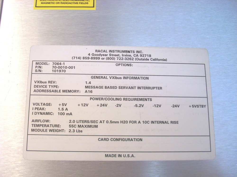 Racal Dana 7064-1 Message Based Servant Interrupter A16 VXI Module