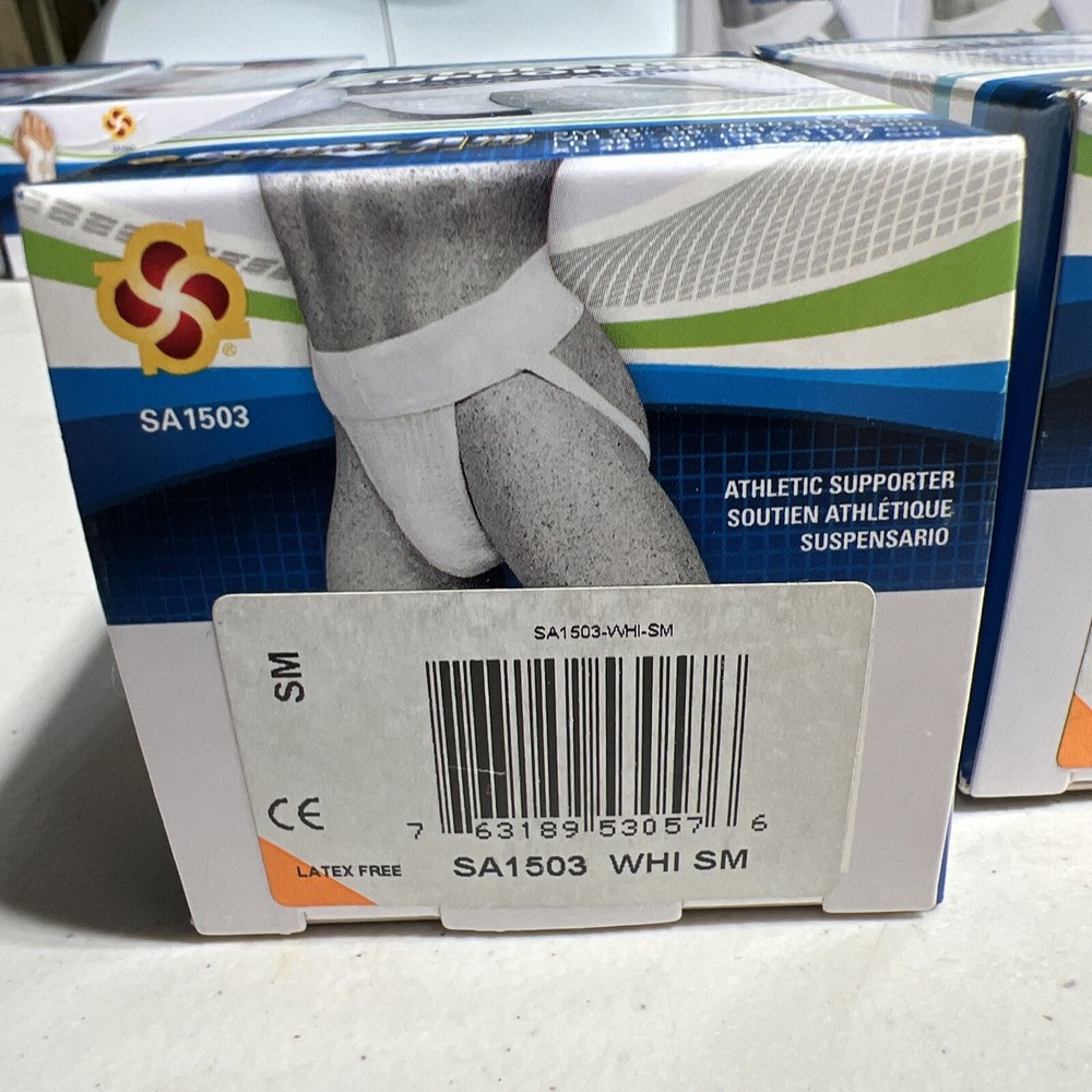 Sport Aid Athletic Supporter, White, Small (2 Pack)