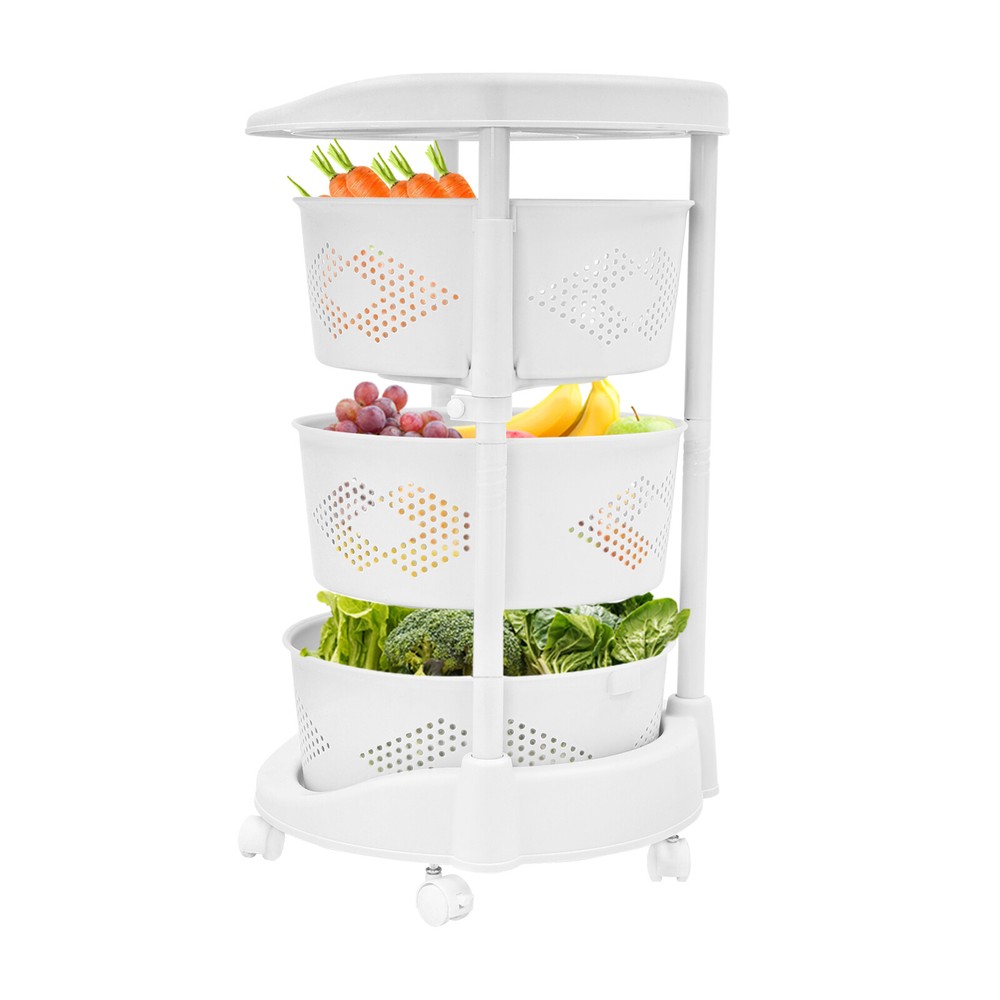 Multi-Layer Vegetable Rotating Basket Rack Fruit Snack Storage Kitchen Organizer