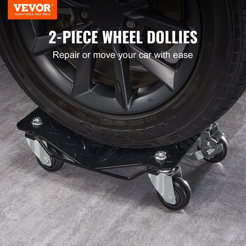 Stable Performance Wheel Dolly 3000lb Set 2 with Integrated Handle