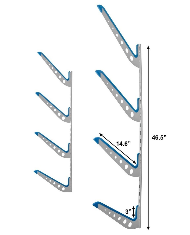 Metal Surfboard Storage Rack, 4 Surf Adjustable Home Wall Mount
