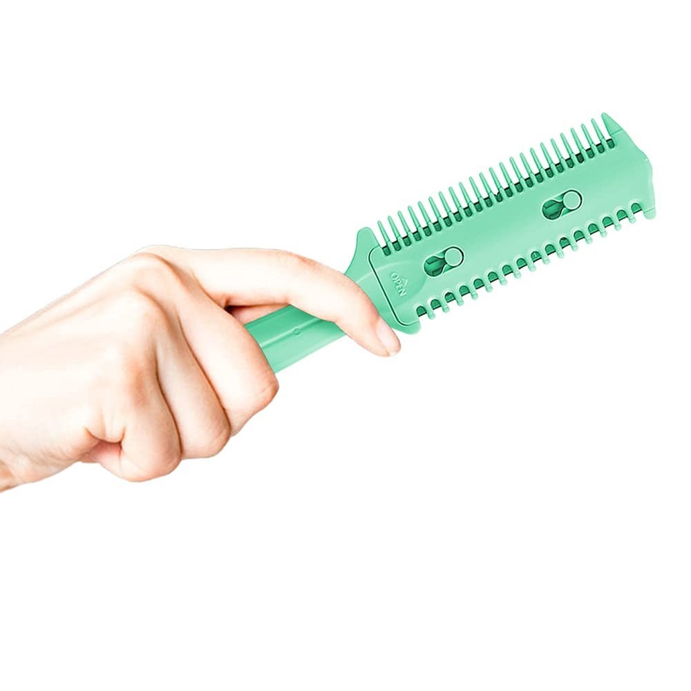 3 Pack Double Sided Haircut Razor Comb Split Ends Trimmer Styler Green