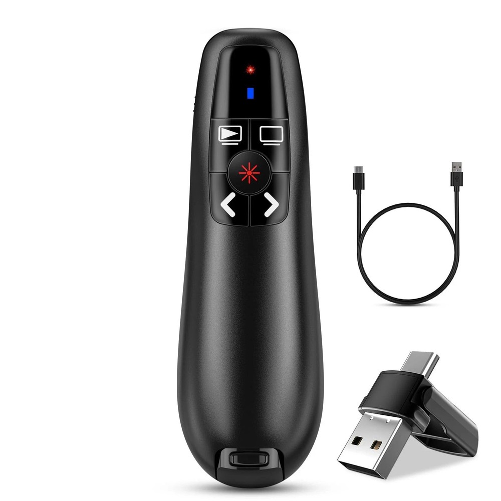 2-in-1 USB C Presentation Clicker Clicker for PowerPoint Presentations Rechar