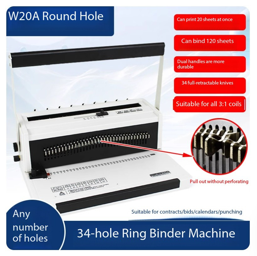 Iron Ring Binding Machine, 34-hole Loose-leaf Iron Ring Punching Machine