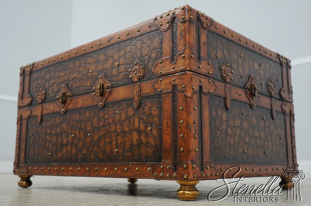 L67479: MAITLAND SMITH Gator Pattern Leather Storage Trunk