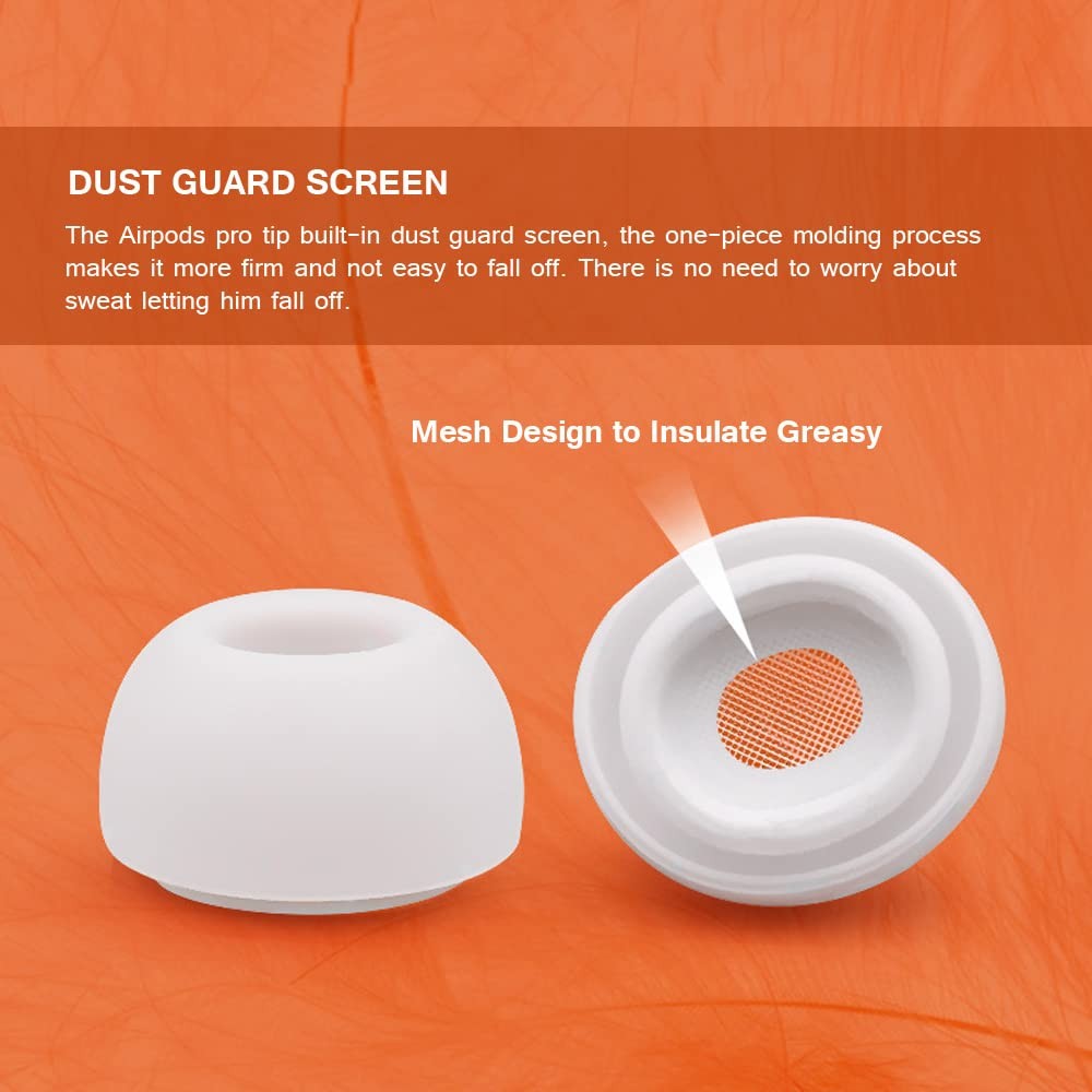 Replacement Ear Tips for AirPods Pro with Noise Reduction Hole, White