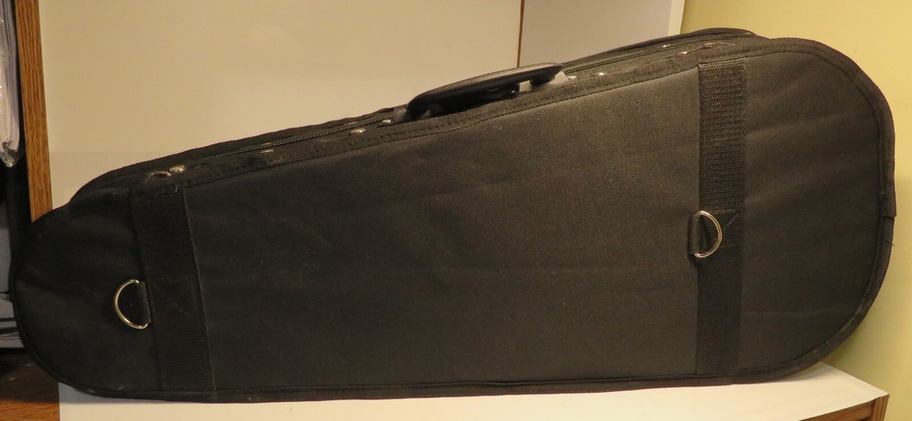 Durable Cloth Fluff Triangle Shape Carry Case Black Lining Violin Fiddle 27" OD