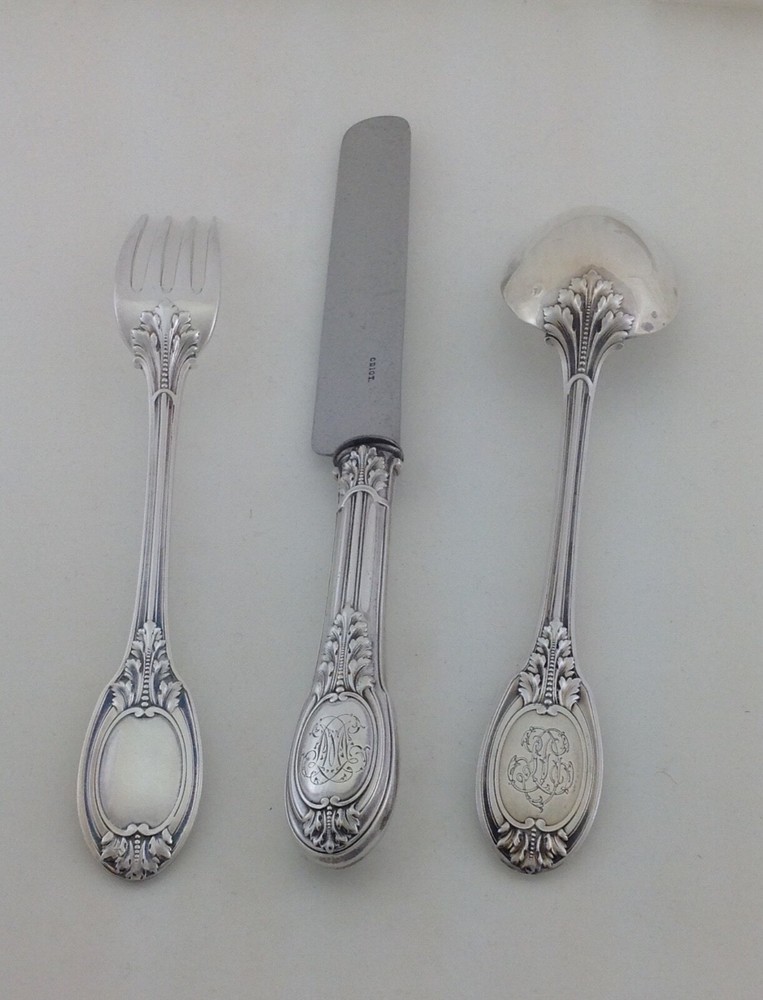 Odiot, Paris Wonderful Sterling Silver 4-pc Place-Setting, 07- Grimaldi