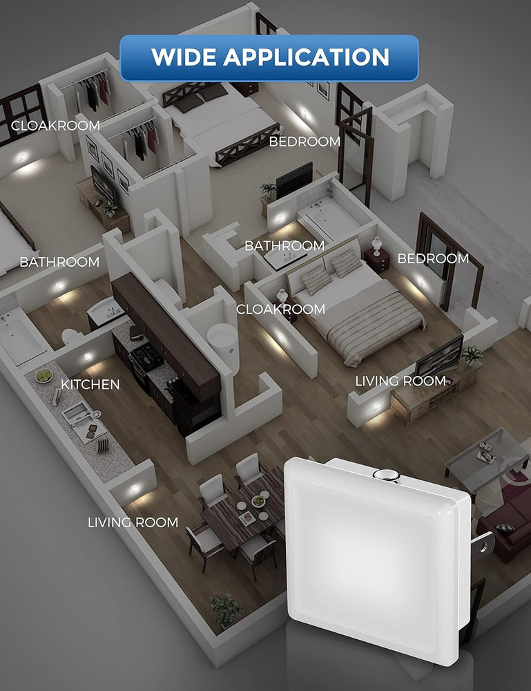 Night Lights Plug into Wall, [6-Pack] Plug in Night Light, Dusk-To-Dawn Sensor,