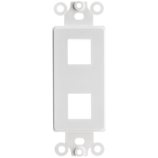 Decora Wall Plate Insert, White, Two Keystone Unloaded 302-2D-W