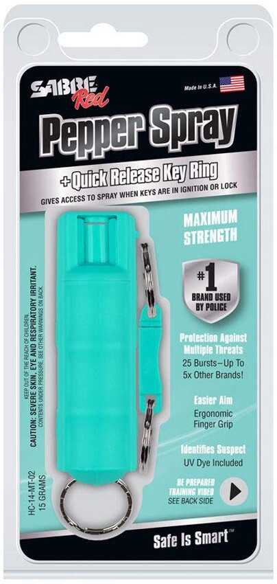 Sabre KeyRing Pepper Spray Mint 10FT range, Powerful stream, 10622 20%OFF &