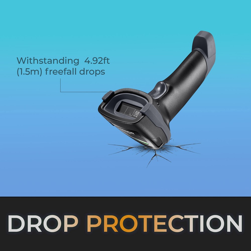 NuScan 3000 Bluetooth 2.4 GHz USB 2D Handheld Barcode Scanner, Cradle