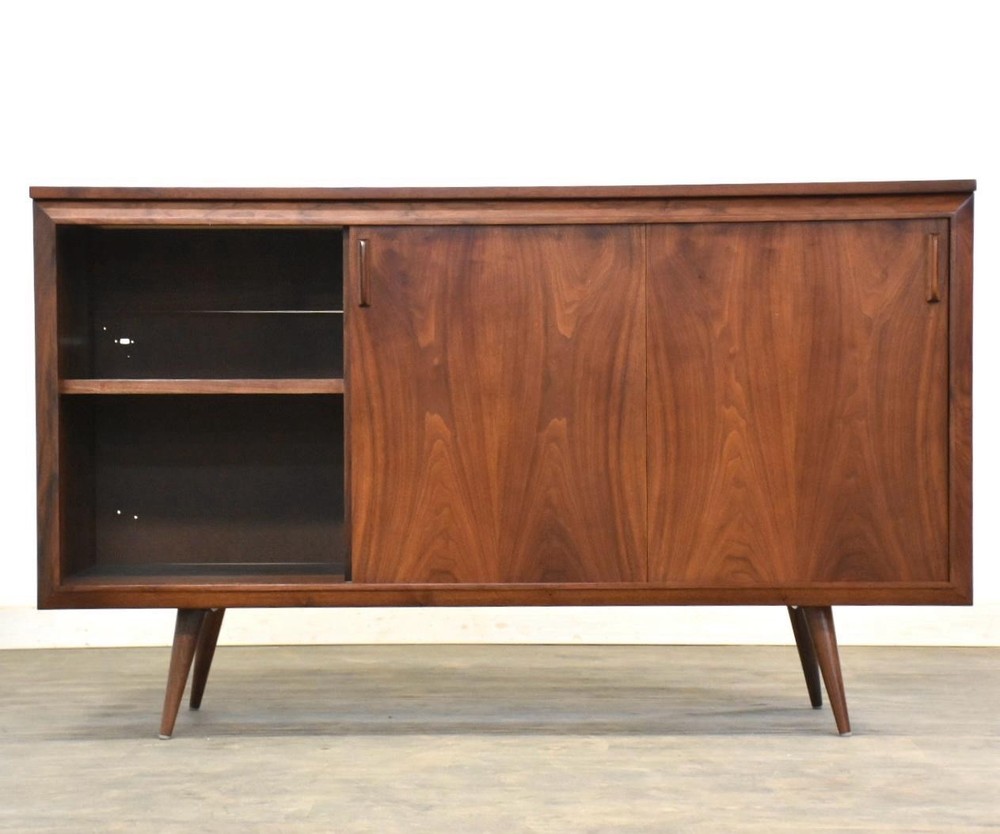 Refinished 57” Walnut Sideboard Credenza