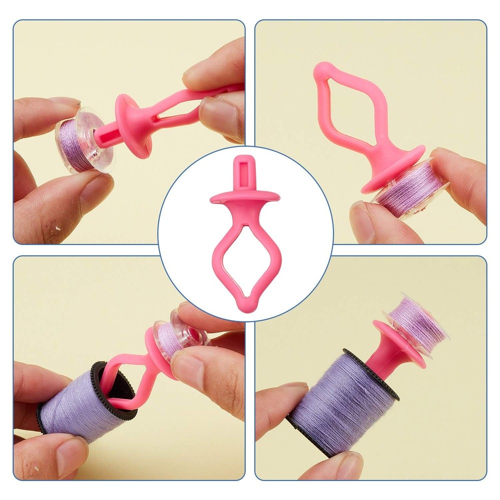 WILLBOND 60 Pcs Bobbin Holders for Thread Spools Bobbin Clips Preventing Tang...