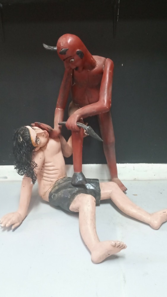 THE SINNER AND THE DEVIL LARGE SCULPTURE  40x40x40