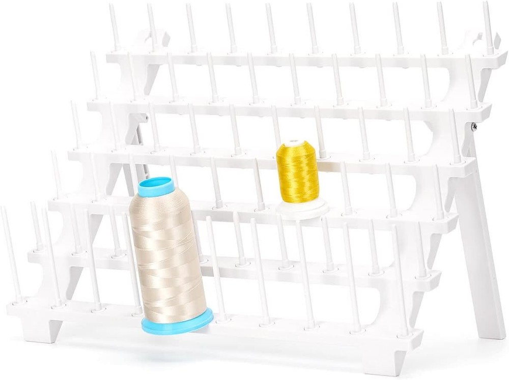 Sew Tech Thread Rack, Bright White Plastic Holder with 1-Set Rack Pro