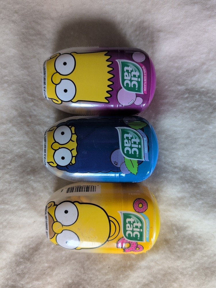 Simpsons Characters tic tac Containers (all 3) with Candy Still Inside
