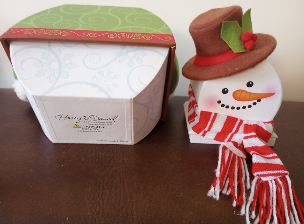 Vintage Harry & David Decorative Stackable 3 Tier Snowman Christmas Gift Box