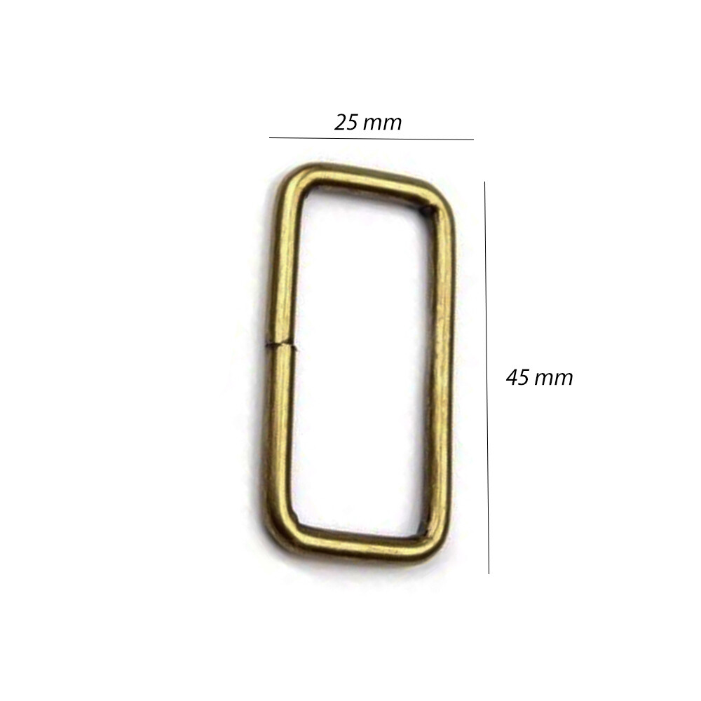 20PCS Gold Rectangular Ring Belt Bag Accessories - FB03-20PC GOLD