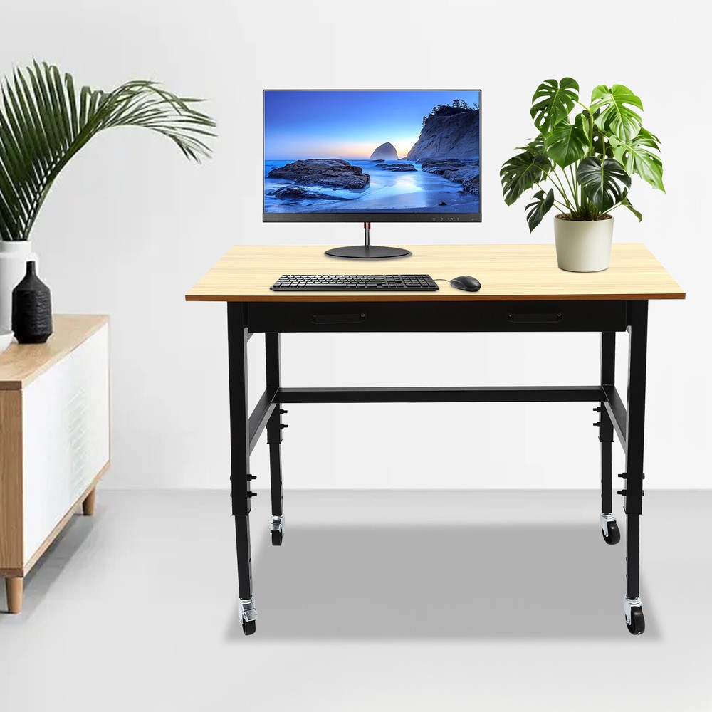 Workbench Height Adjustable Mobile \Garage Office Home Working Desk Table 200lbs