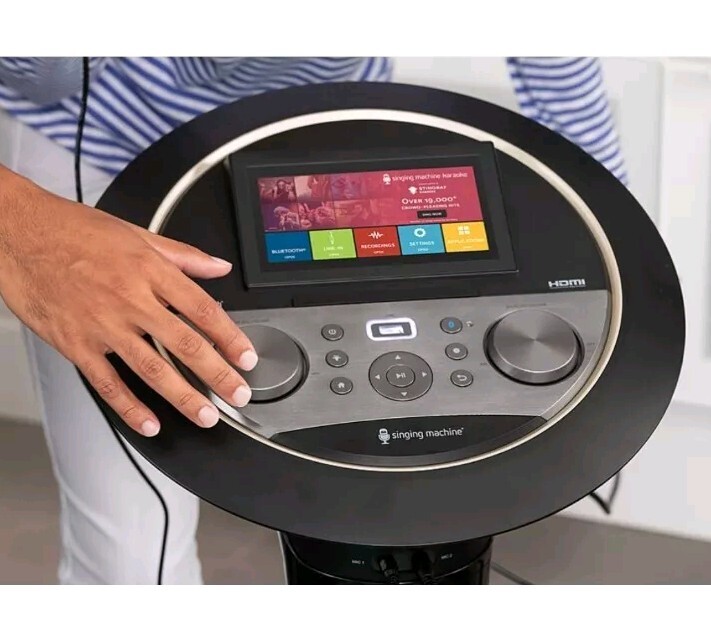 Premium Wi-Fi Karaoke System 7'' Touchscreen Singing Machine - Two Mics Complete