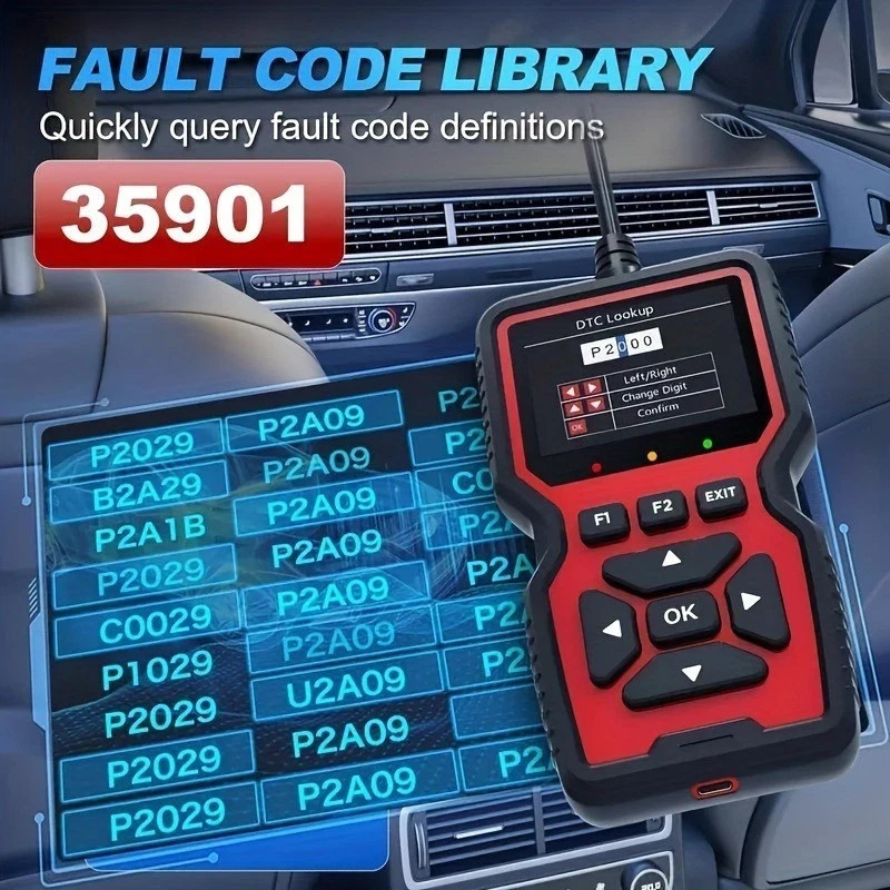 Engine System ​V519 Battery Tester Car OBD2 Code Reader OBD II EOBD Scanner Tool