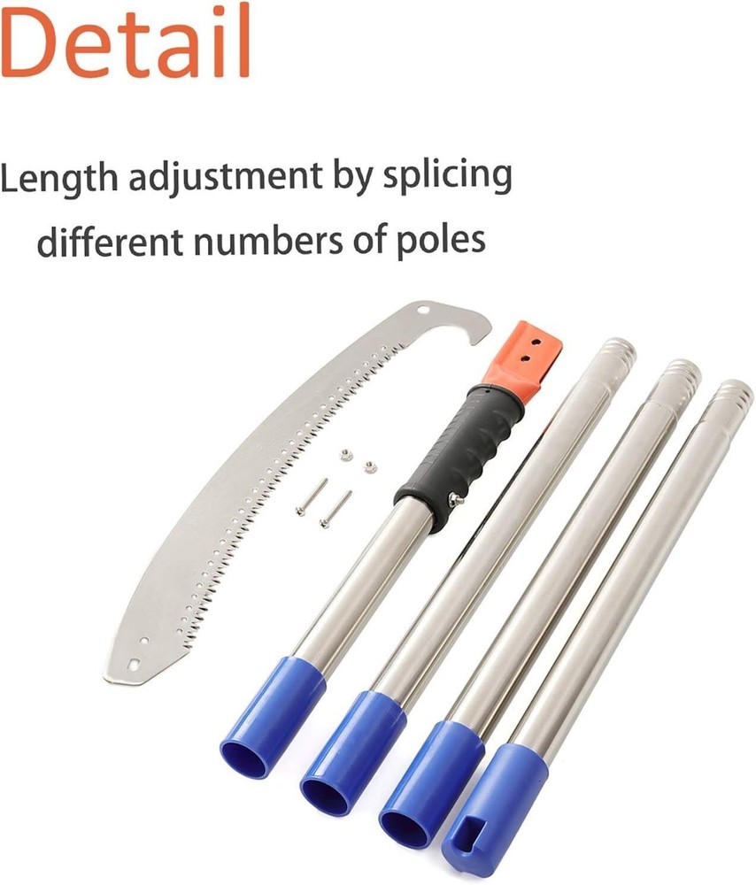 14FT Pole Saw Long Extension Pruning Saws Tree Trimming Trees Branches Cutting