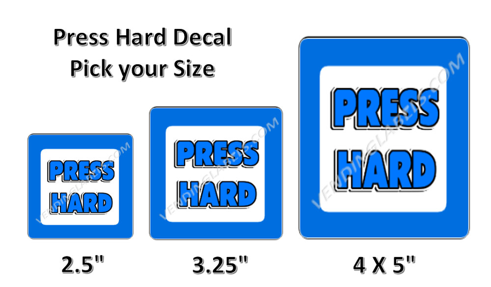 Press Hard Decal Sticker Button Door Window Decal