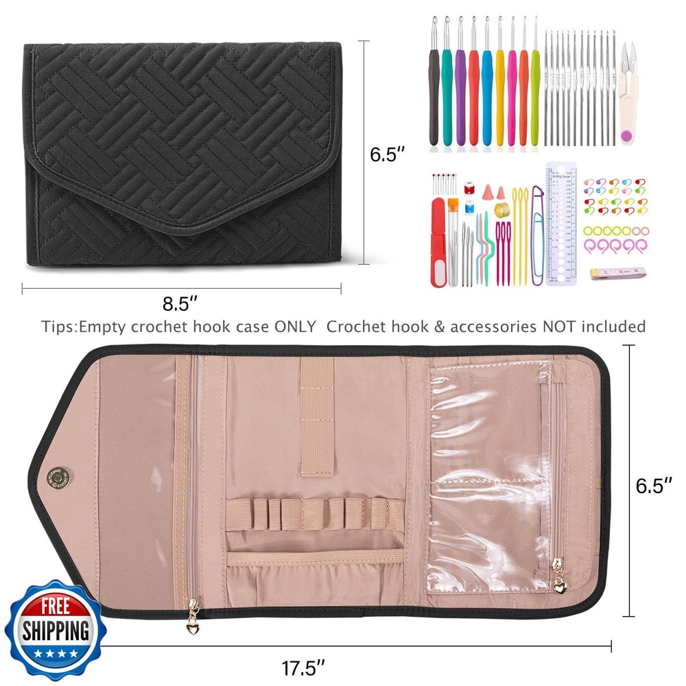 MYBAGZING Crochet Hook Case - Foldable Organizer - Knitting and C