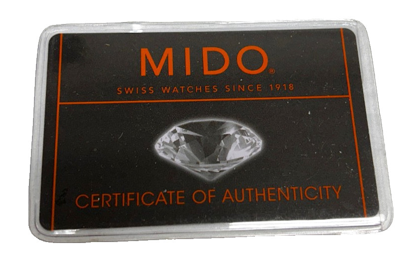 Mido Certificate of Authenticity Card