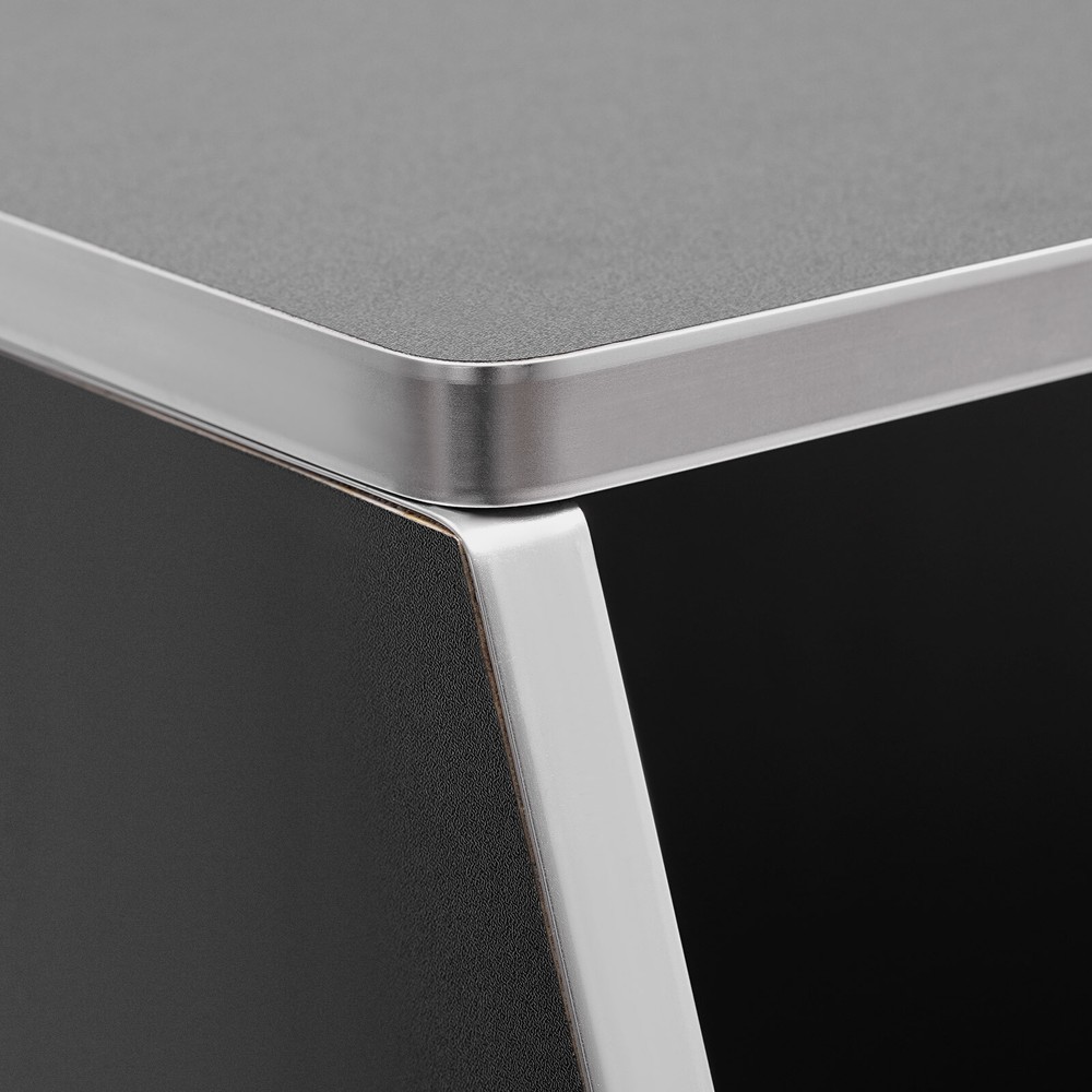 Sturdy Portable Serving Table Black Folding Bar Rectangle Outdoor Party Event