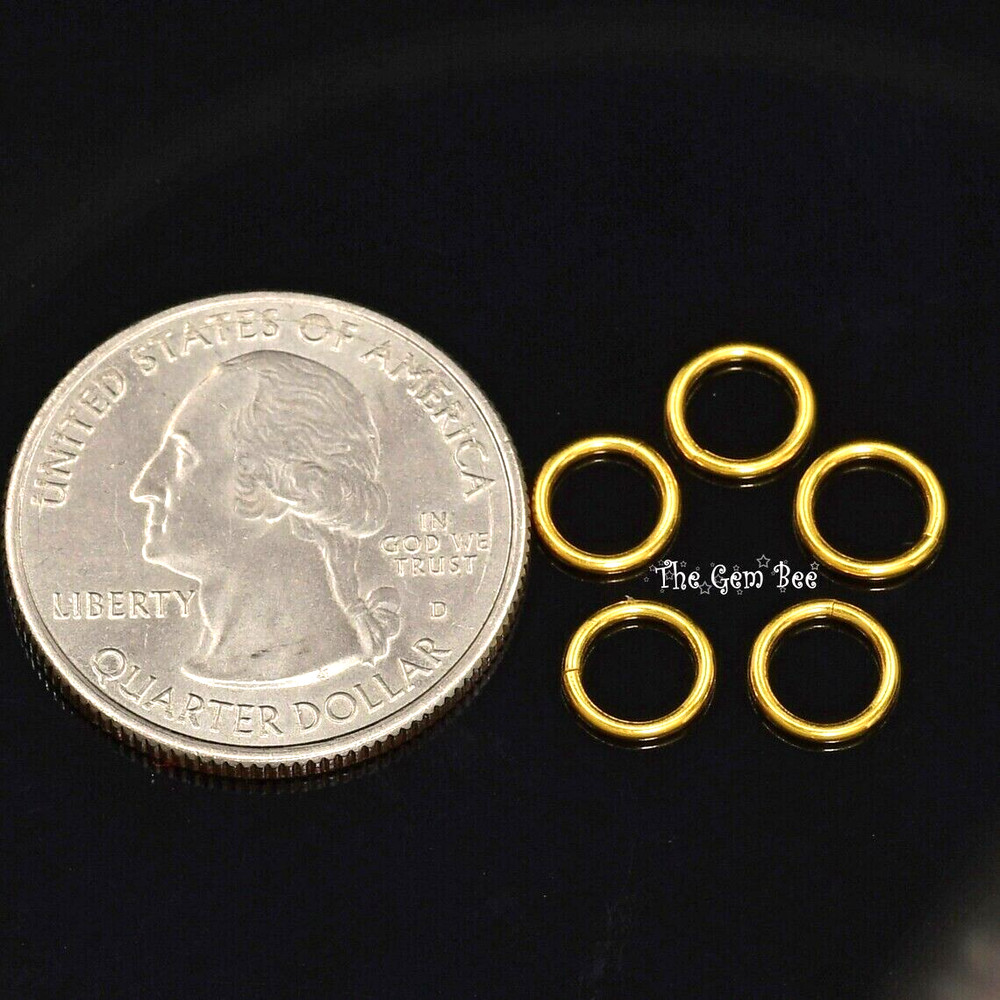 7MM 19 Gauge 18k Solid Yellow Gold Open Jump Ring Quantity: (1)