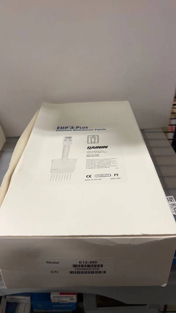 Rainin EDP 3 plus, E12-200, 12 channel electronic pipette, 20-200uL