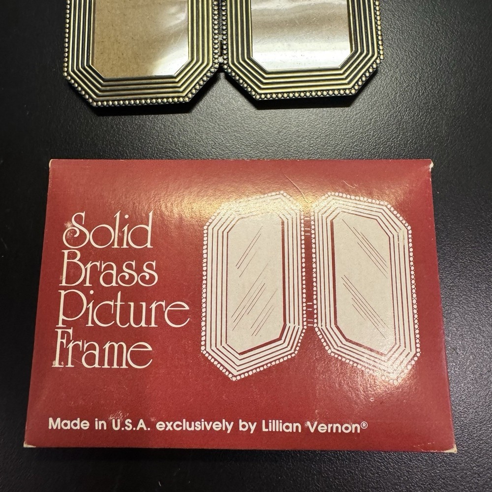 1981 Lillian Vernon Solid Brass Picture Frame With Original Container