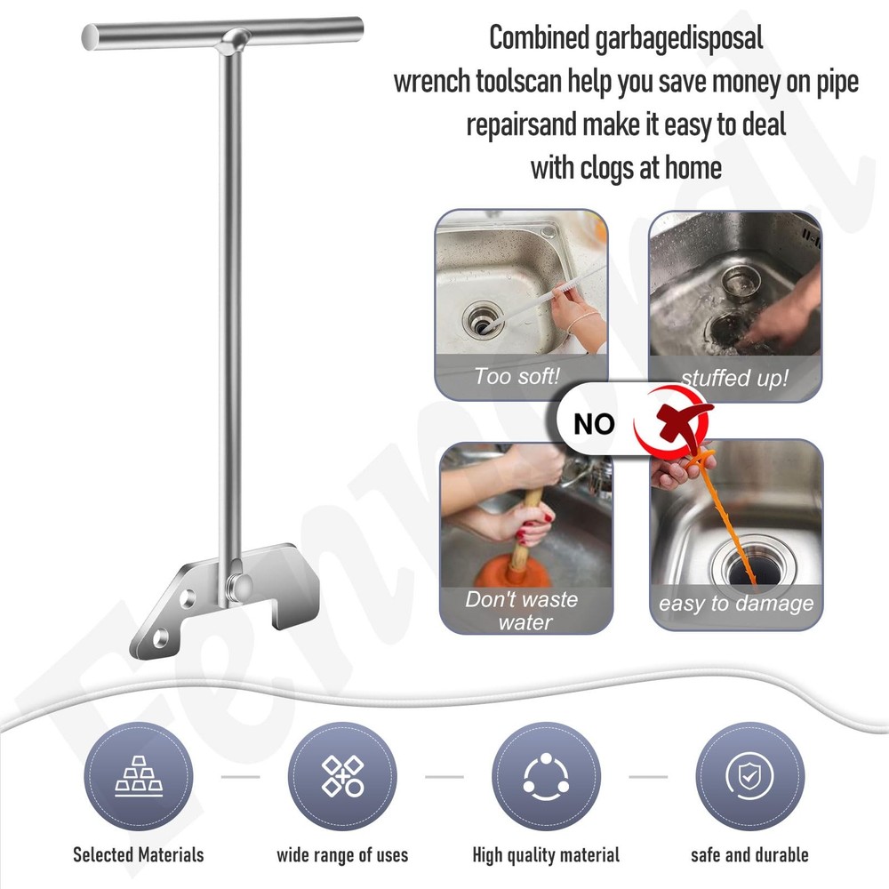 Garbage Disposer Unjamming Wrench, 2 Pack, Compatible with SinkErator Moen, R...