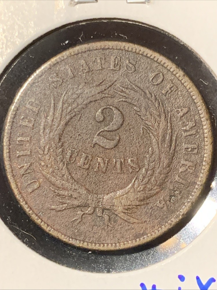 1868 Two Cent Piece 2c Better Grade VF DETAILS