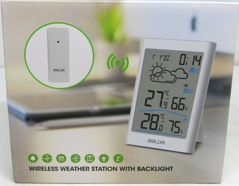 BALDR Black Wireless Weather Station with Backlight