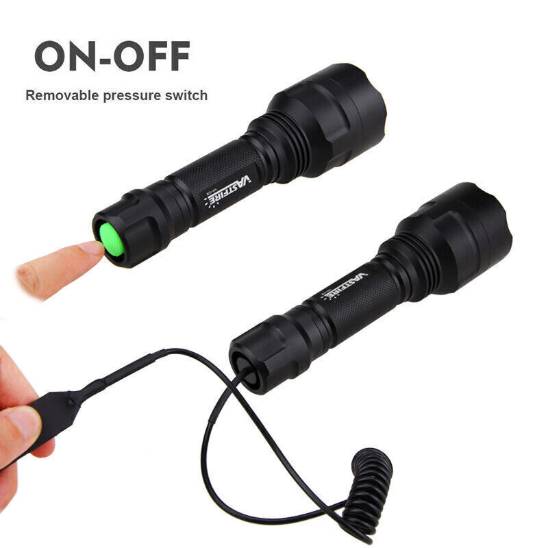 Hunting Green Light 800yards LED Flashlight Torch Rechargeable Switch