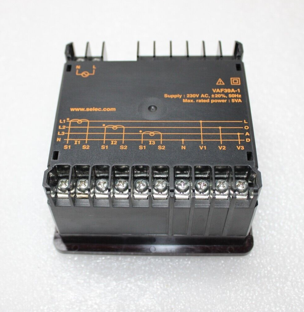 SELEC VAF39A-1 VOLTAGE AMPERE FREQUENCY METER