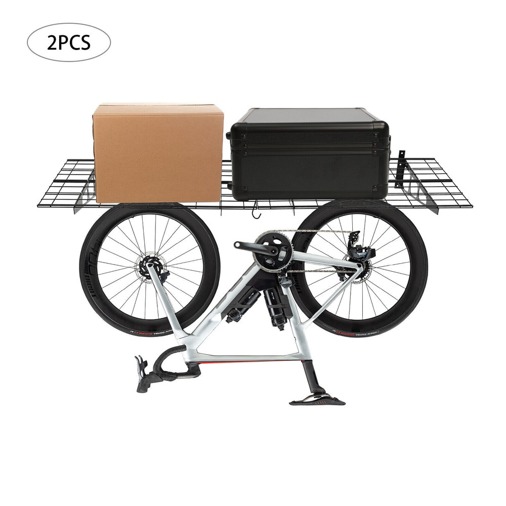 2Pcs Garage Shelving Storage Rack Wall Shelf Garage Organization System W/Hooks