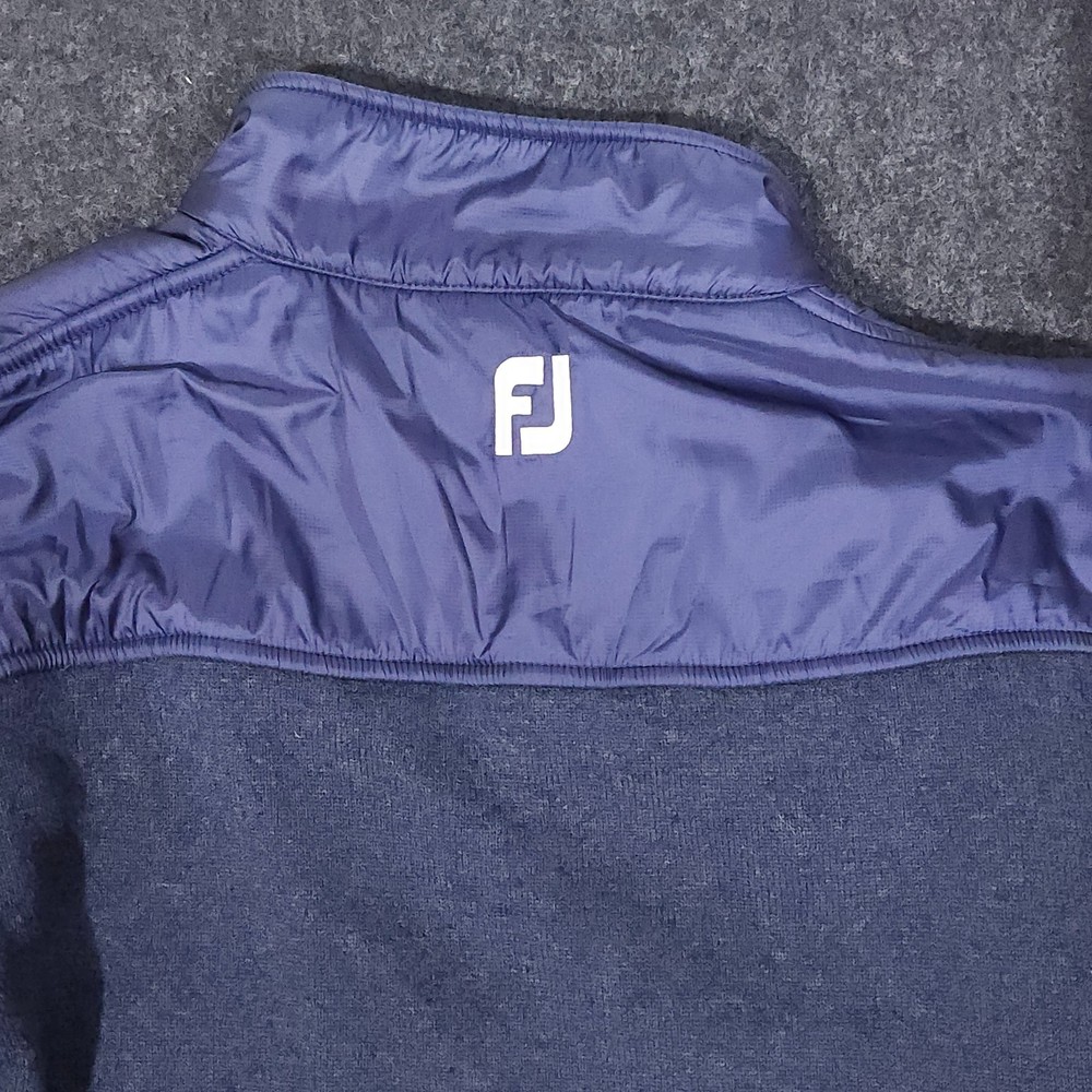 Footjoy Heather Yoke 1/2 Pullover Mens Large Navy Blue Golf Performance Midlayer