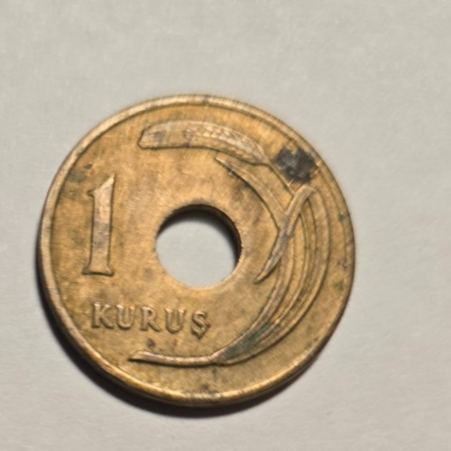 1949 Turkey 1 Kurus KM#881 circulated