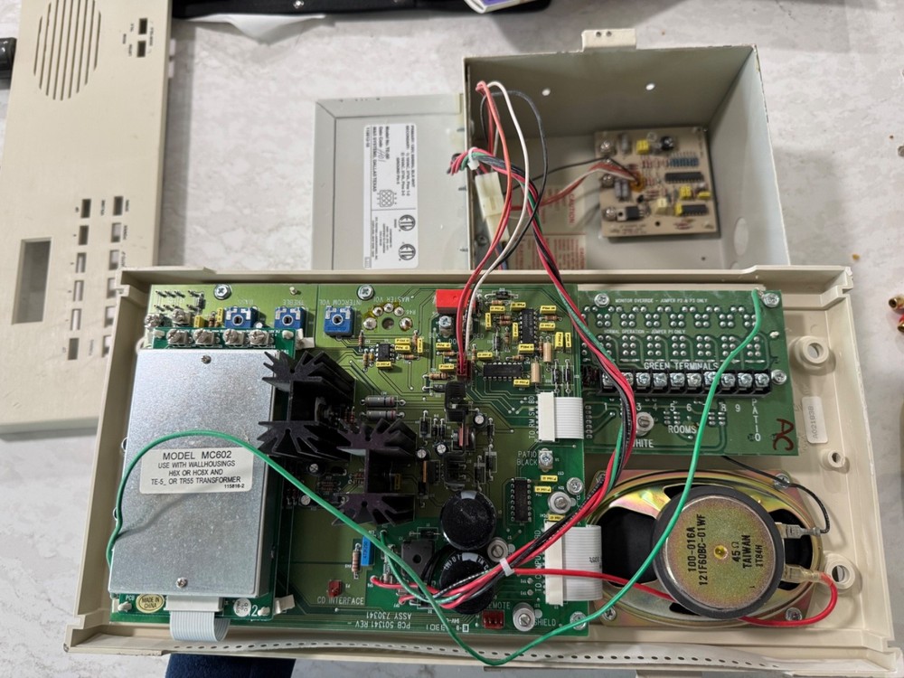 M&S Systems Model MC602 Intercom Panel with Box, Transformer, Chime Module Works