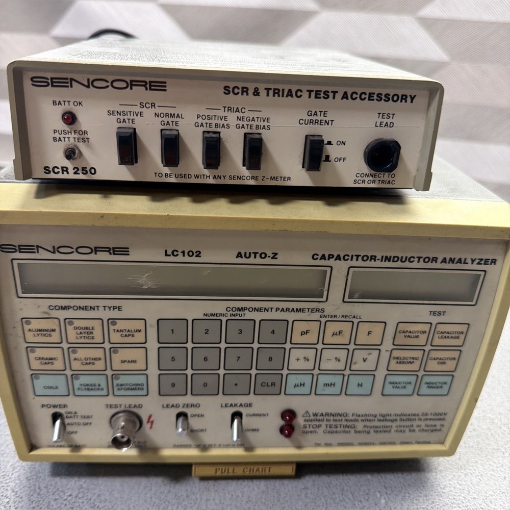 Sencore LC102 Auto-Z Capacitor-Inductor Analyzer WITH SCR & TRIAC TEST ACCESSORY