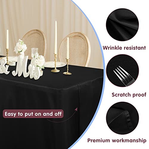 2 Pack Square Fitted Table Covers - 38 x 38 Inch - 38 Square| 2 Pack Black